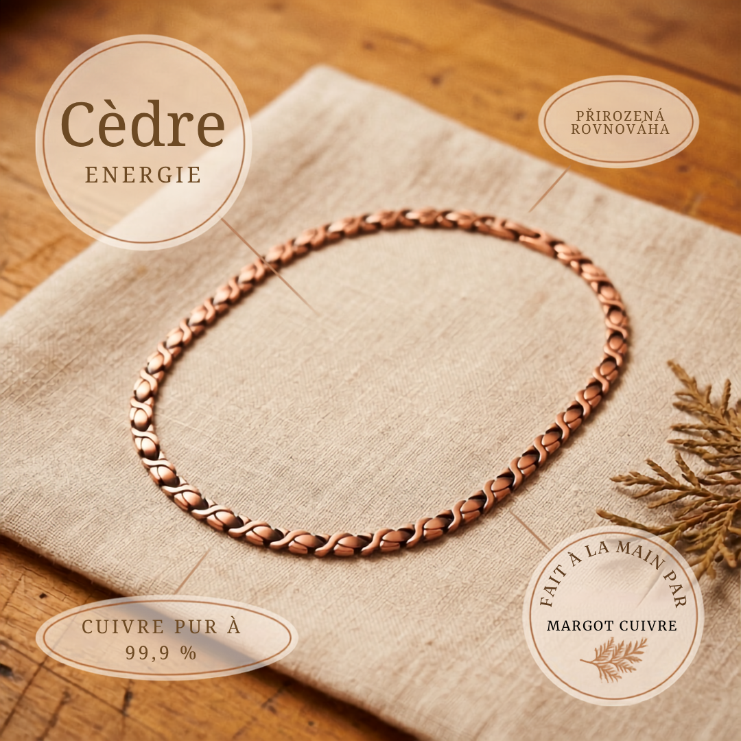 Collier en cuivre de cèdre de Velisse Paris