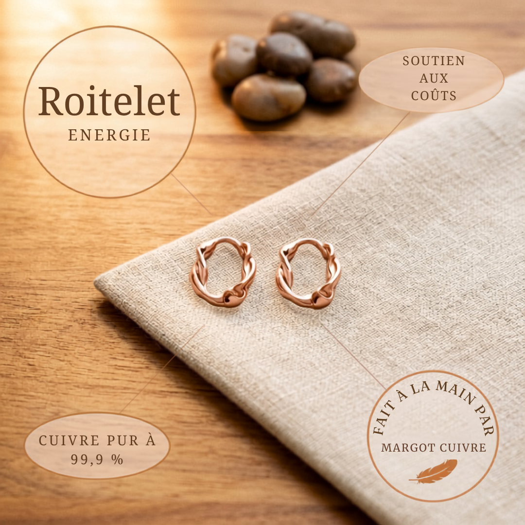 Boucles d'oreilles en cuivre en forme d'anneau de Velisse Paris