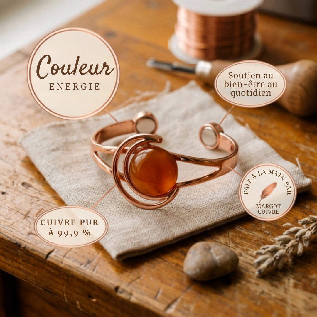 Boucles d'oreilles Velisse Paris Sphere Bracelet en Cuivre Orange