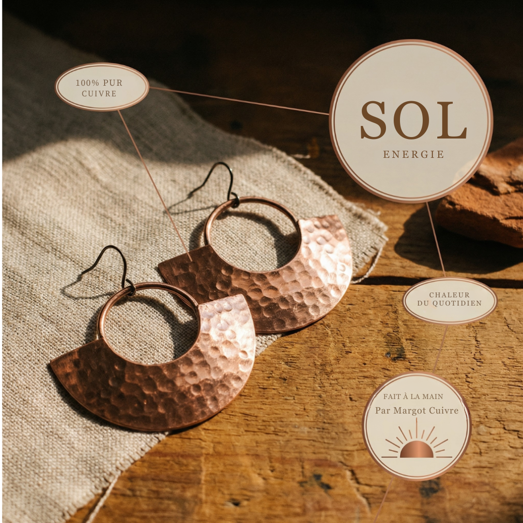 Boucles d'oreilles en cuivre de Velisse Paris
