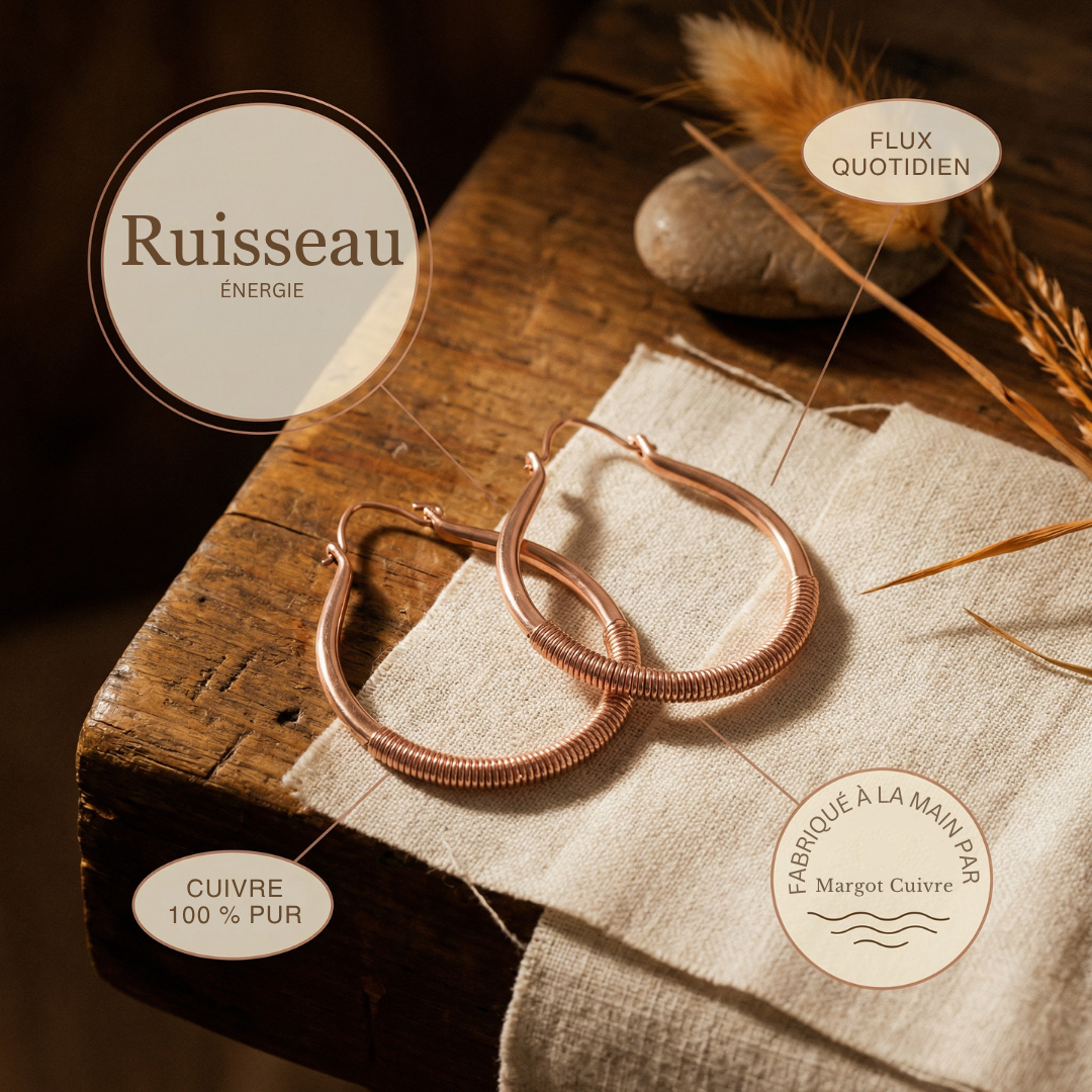 Boucles d'oreilles en cuivre Velisse Paris Creek