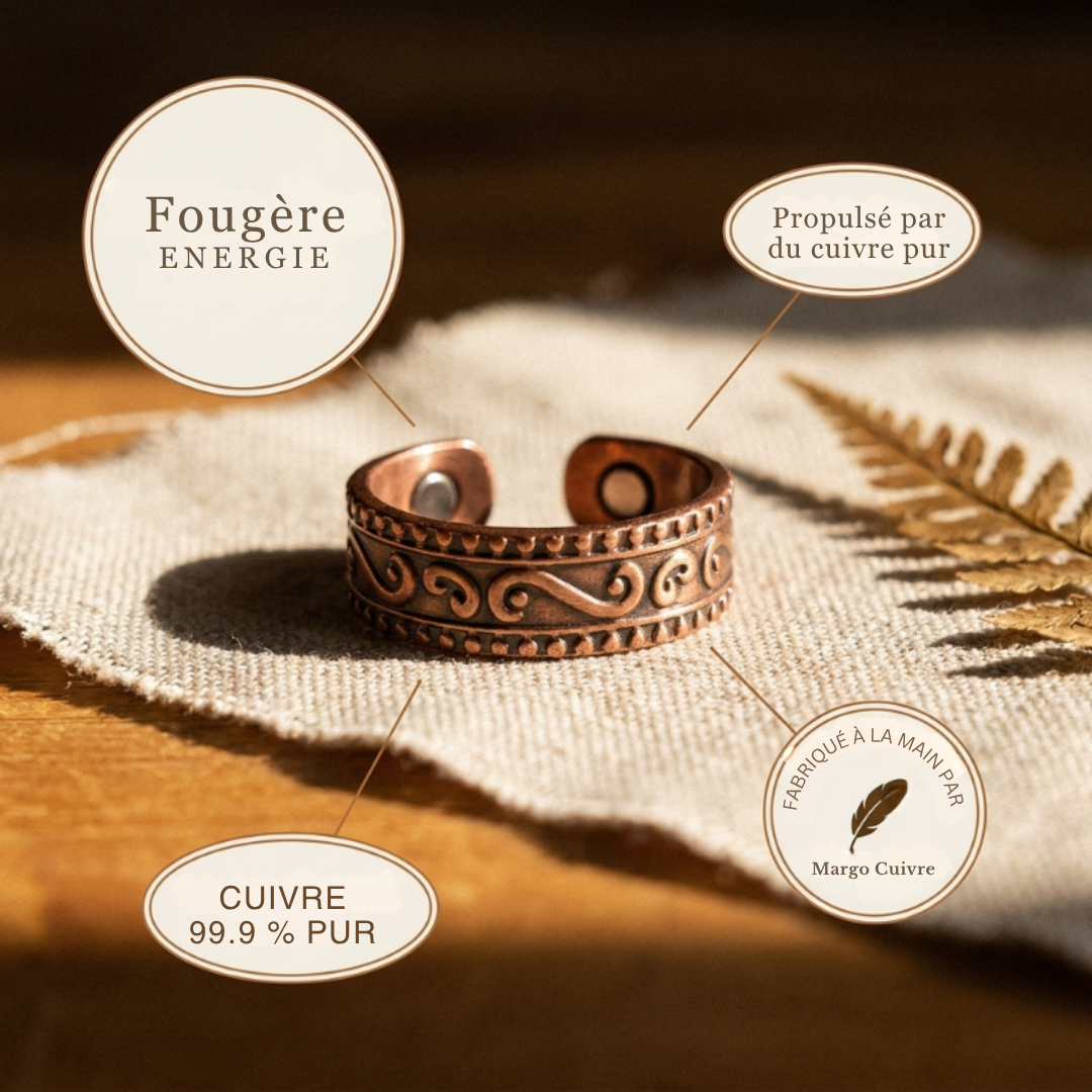 Bague en cuivre avec fougère Velisse Paris