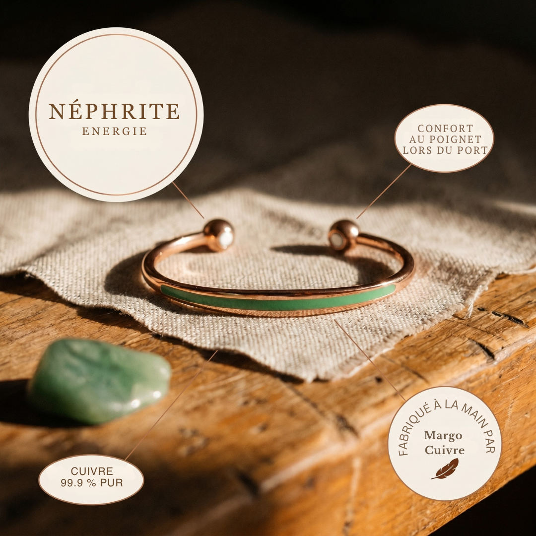 Boucles d'oreilles Velisse Paris en cuivre et jade