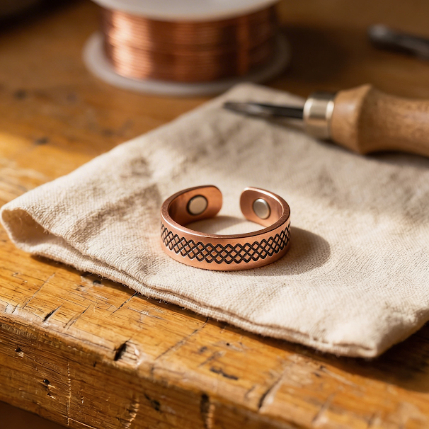 Bague en cuivre Velisse Paris Grid