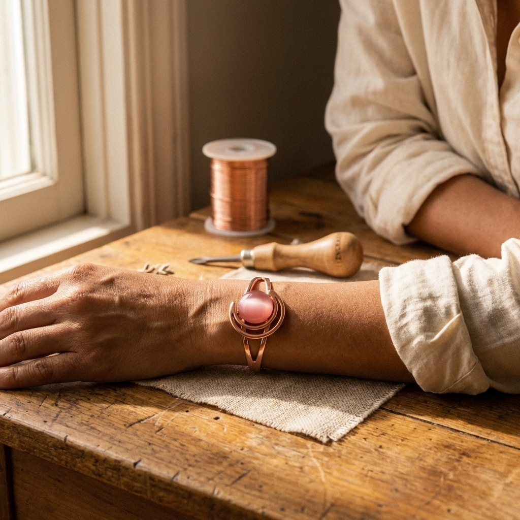 Bracelet en cuivre rose Velisse Paris Sphere
