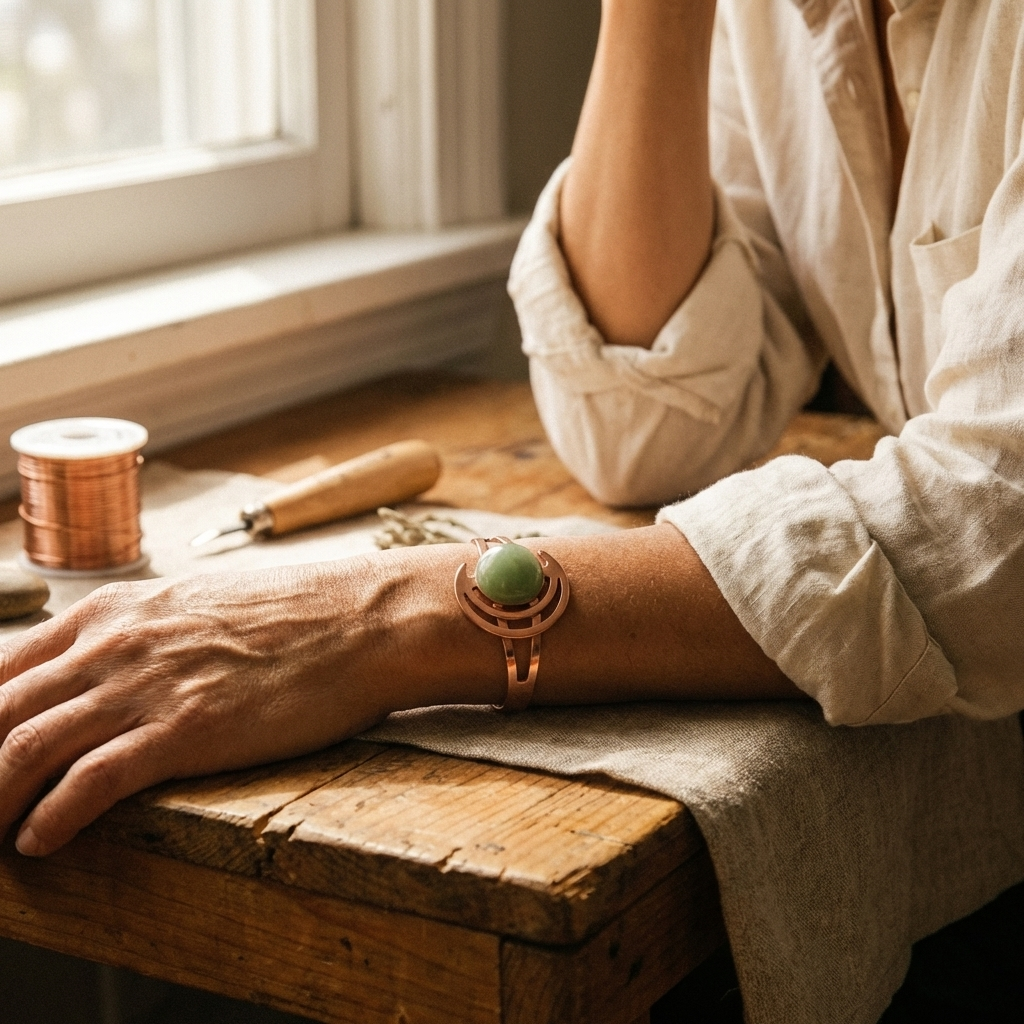 Bracelet en cuivre vert Velisse Paris Sphere