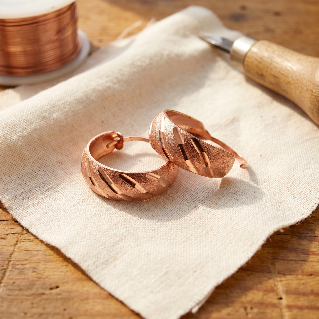 Boucles d'oreilles en cuivre de Velisse Paris