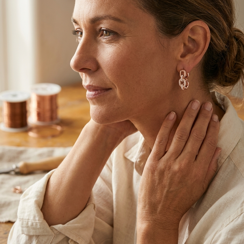Boucles d'oreilles en cuivre de Velisse Paris