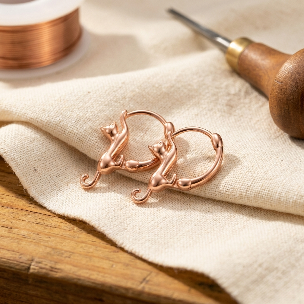 Boucles d'oreilles en cuivre Velisse Paris