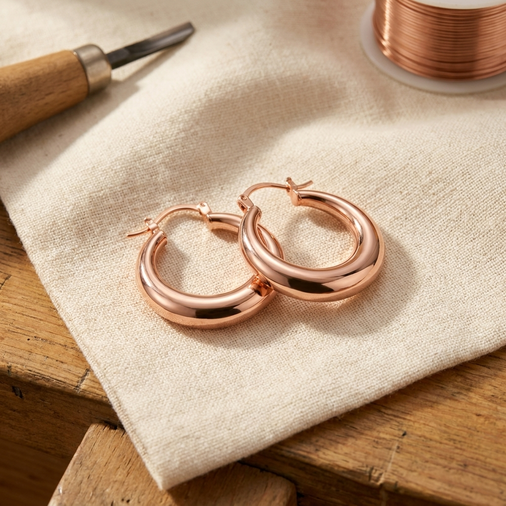 Boucles d'oreilles en cuivre de Velisse Paris