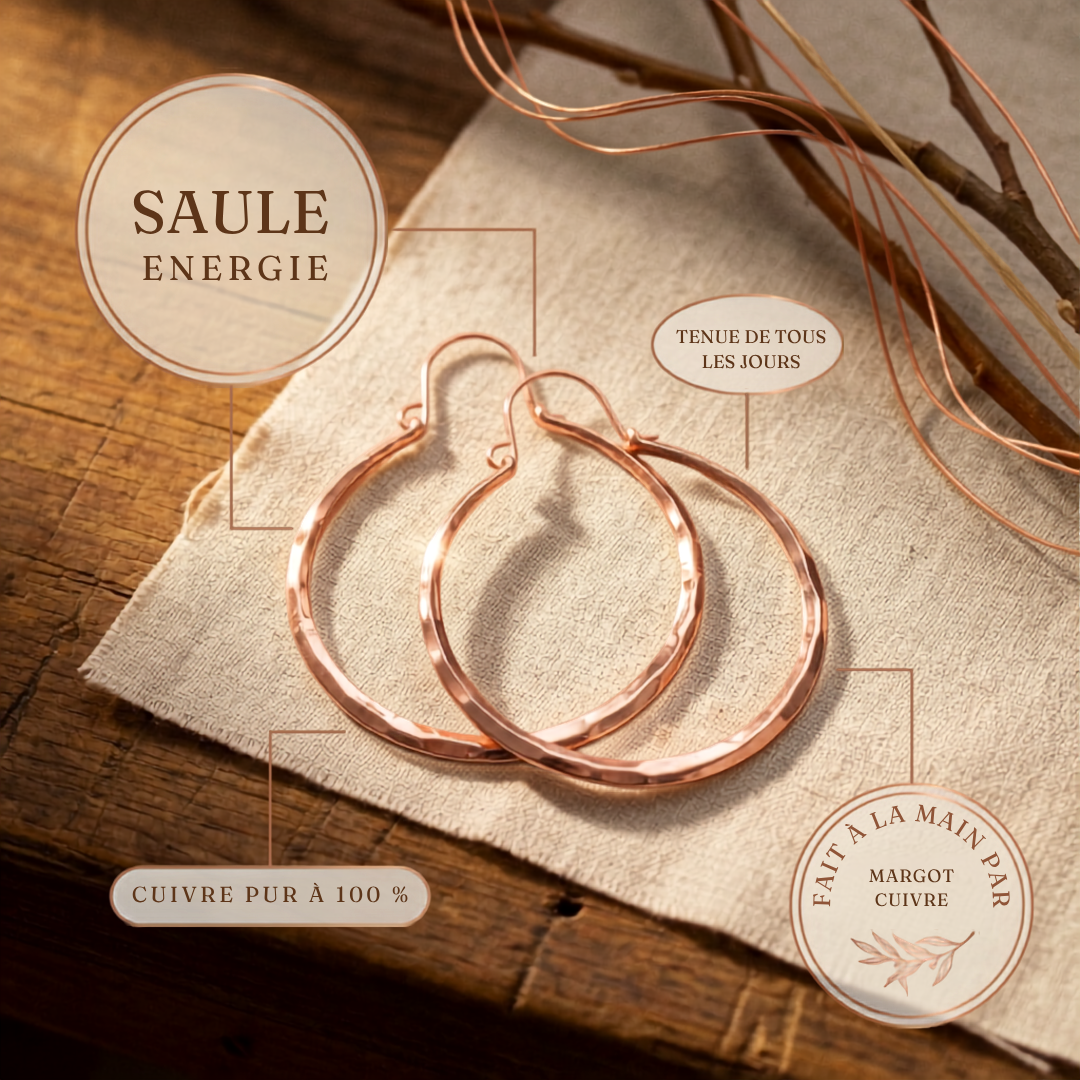 Boucles d'oreilles en cuivre Velisse Paris