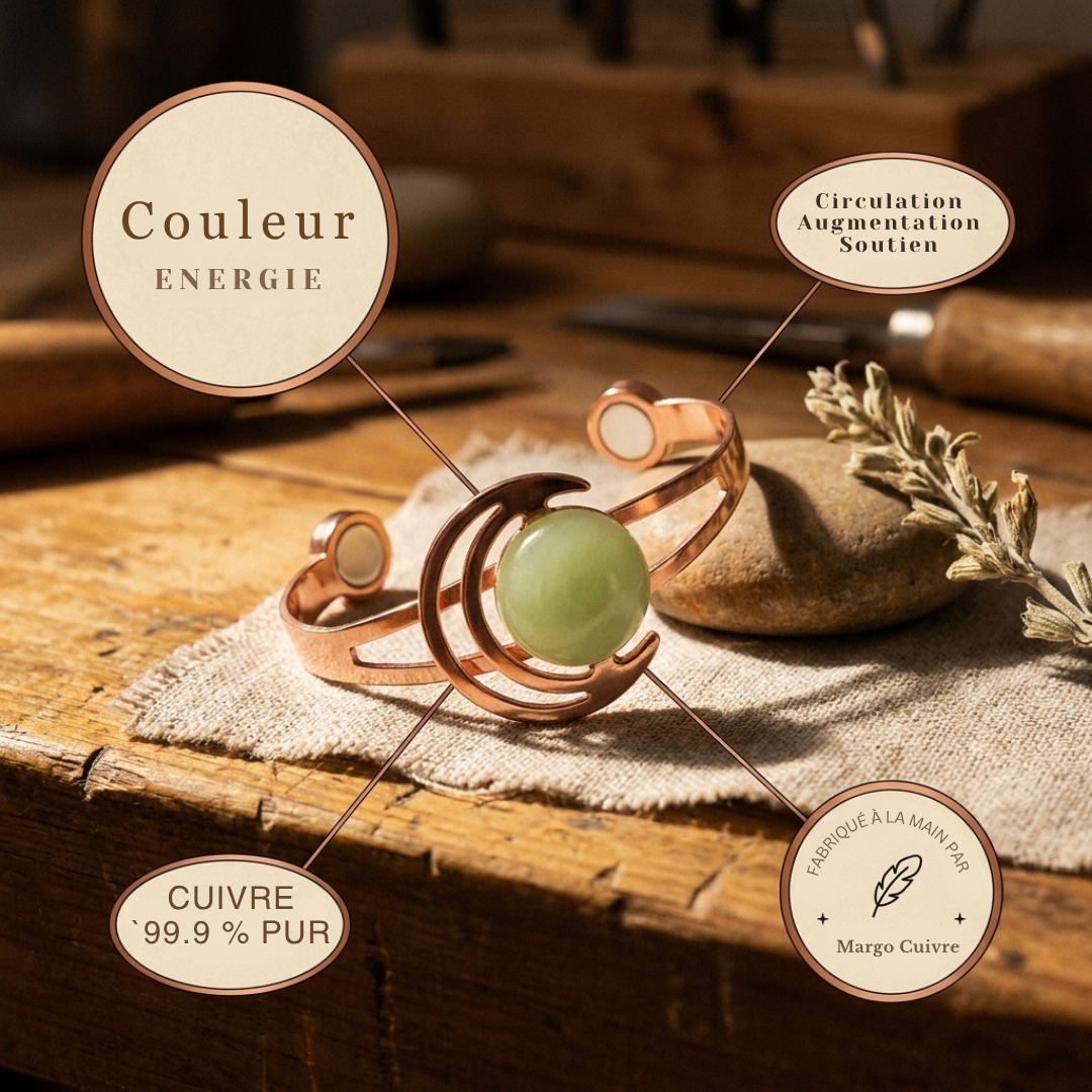 Bracelet en cuivre vert Velisse Paris Sphere