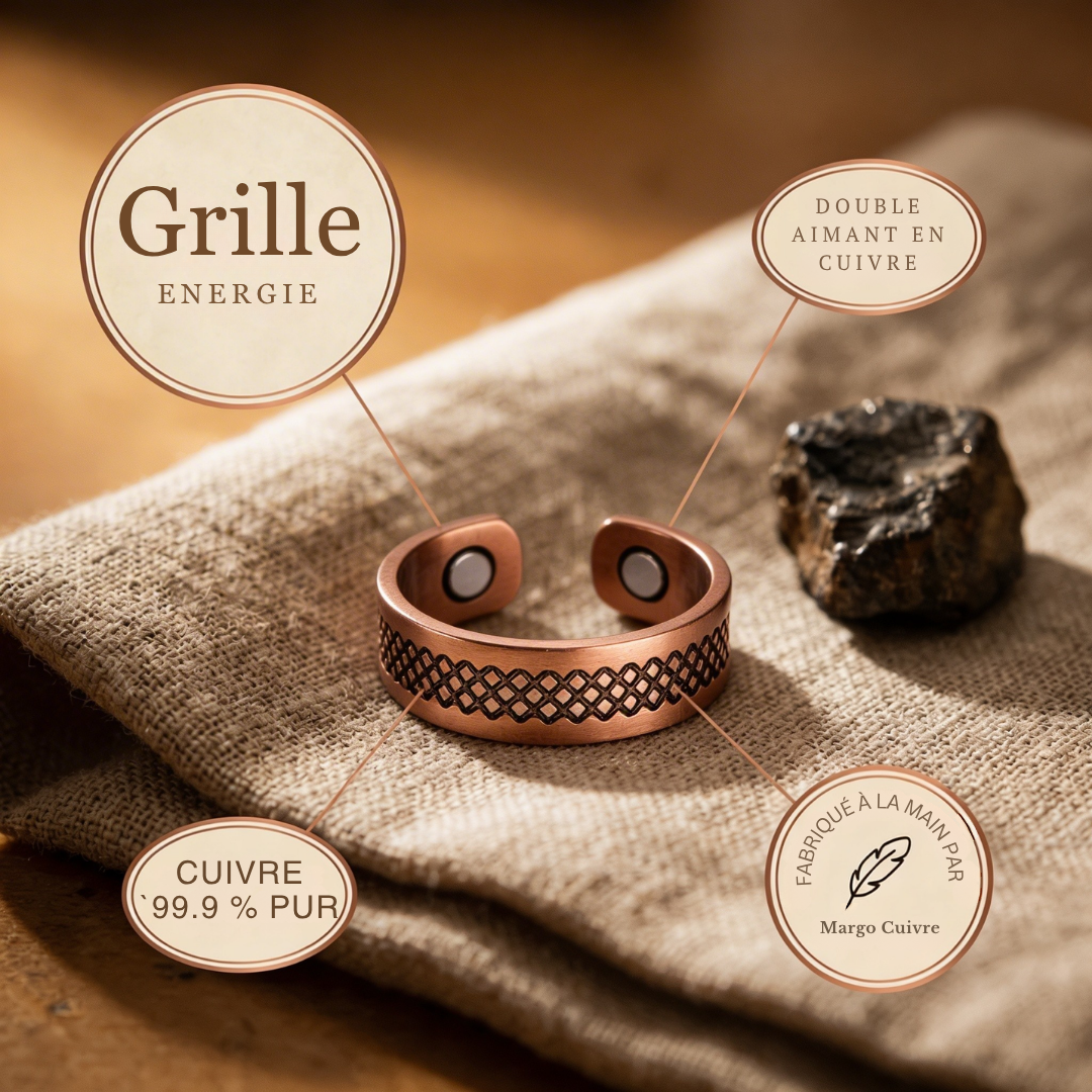 Bague en cuivre Velisse Paris Grid