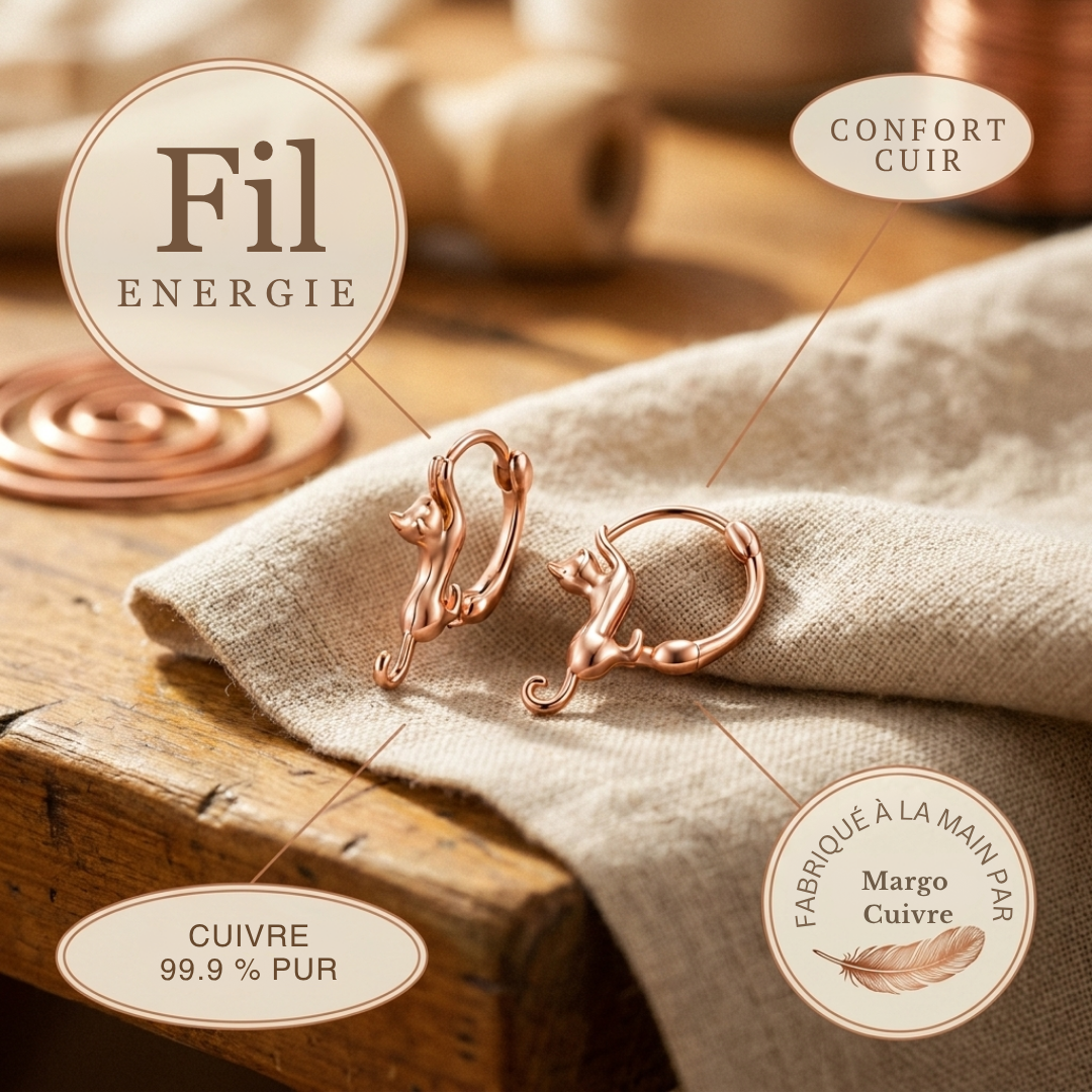 Boucles d'oreilles en cuivre Velisse Paris