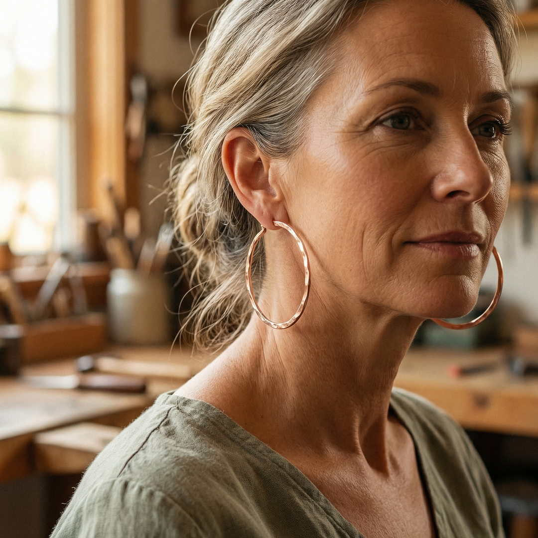 Boucles d'oreilles en cuivre Velisse Paris