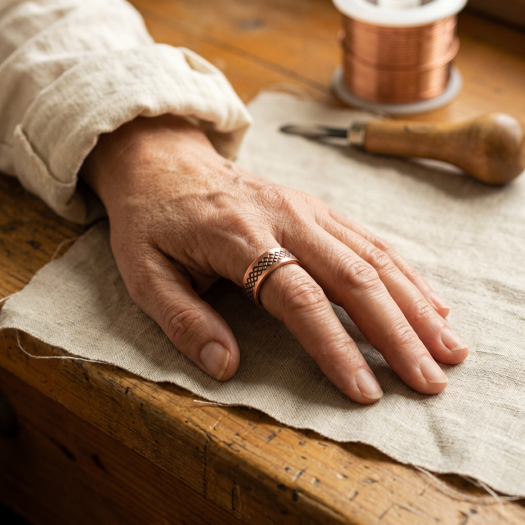 Bague en cuivre Velisse Paris Grid