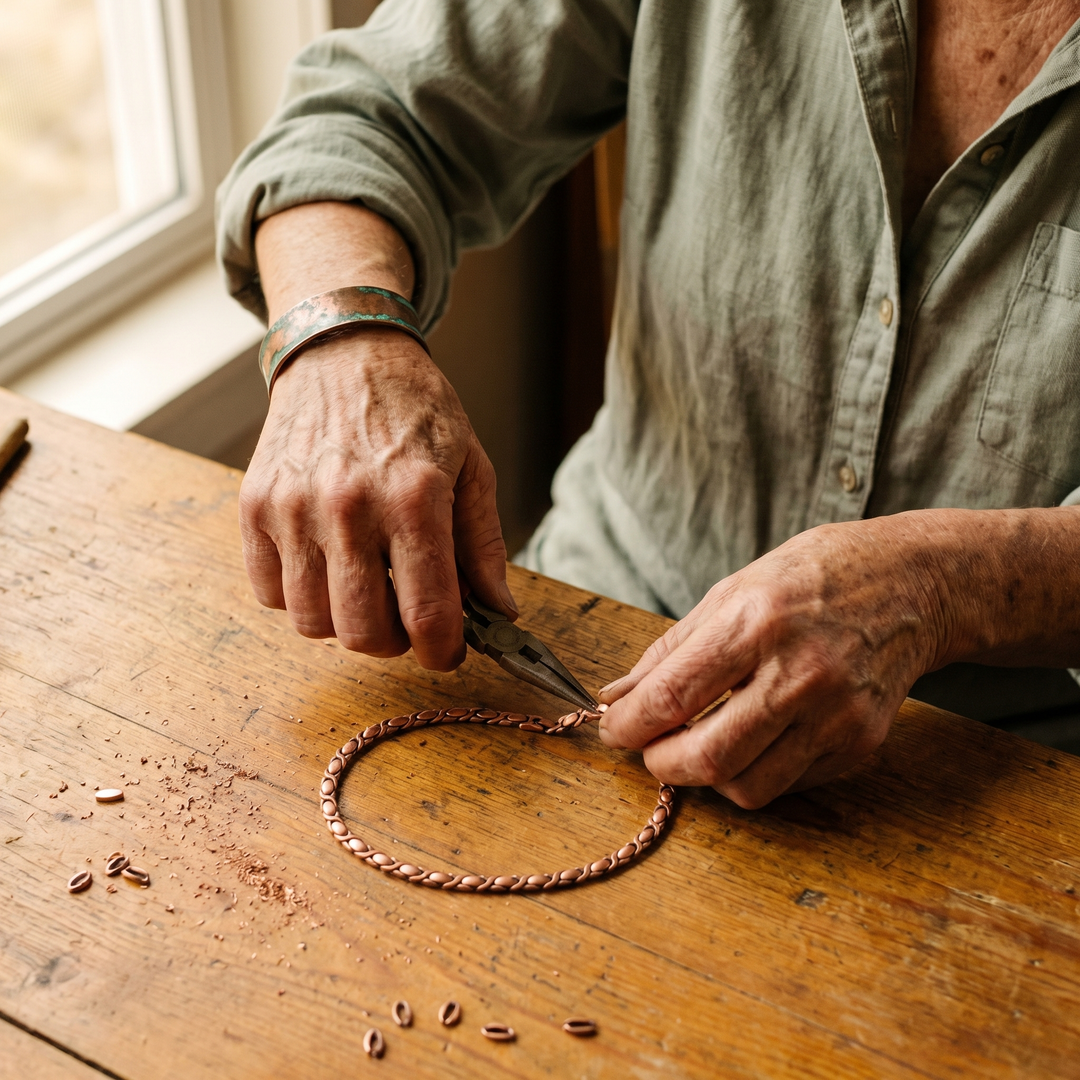 Collier en cuivre de cèdre de Velisse Paris