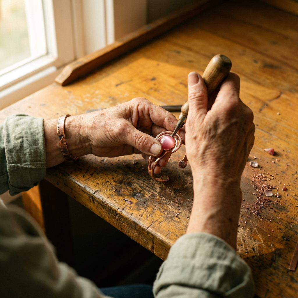 Bracelet en cuivre rose Velisse Paris Sphere