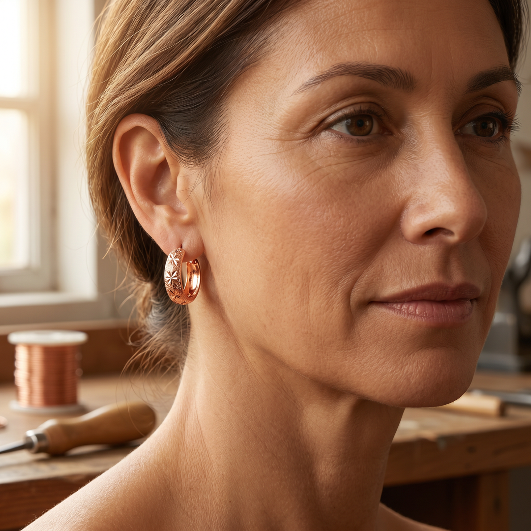 Boucles d'oreilles Velisse Paris Dew en cuivre