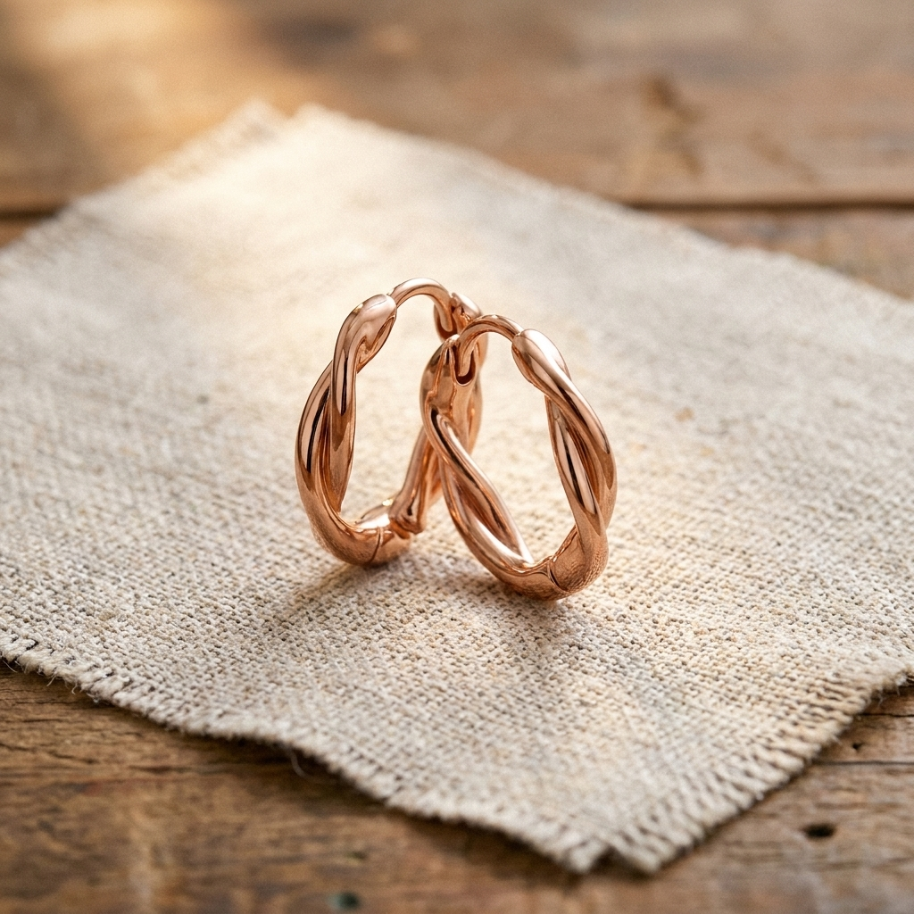 Boucles d'oreilles en cuivre en forme d'anneau de Velisse Paris