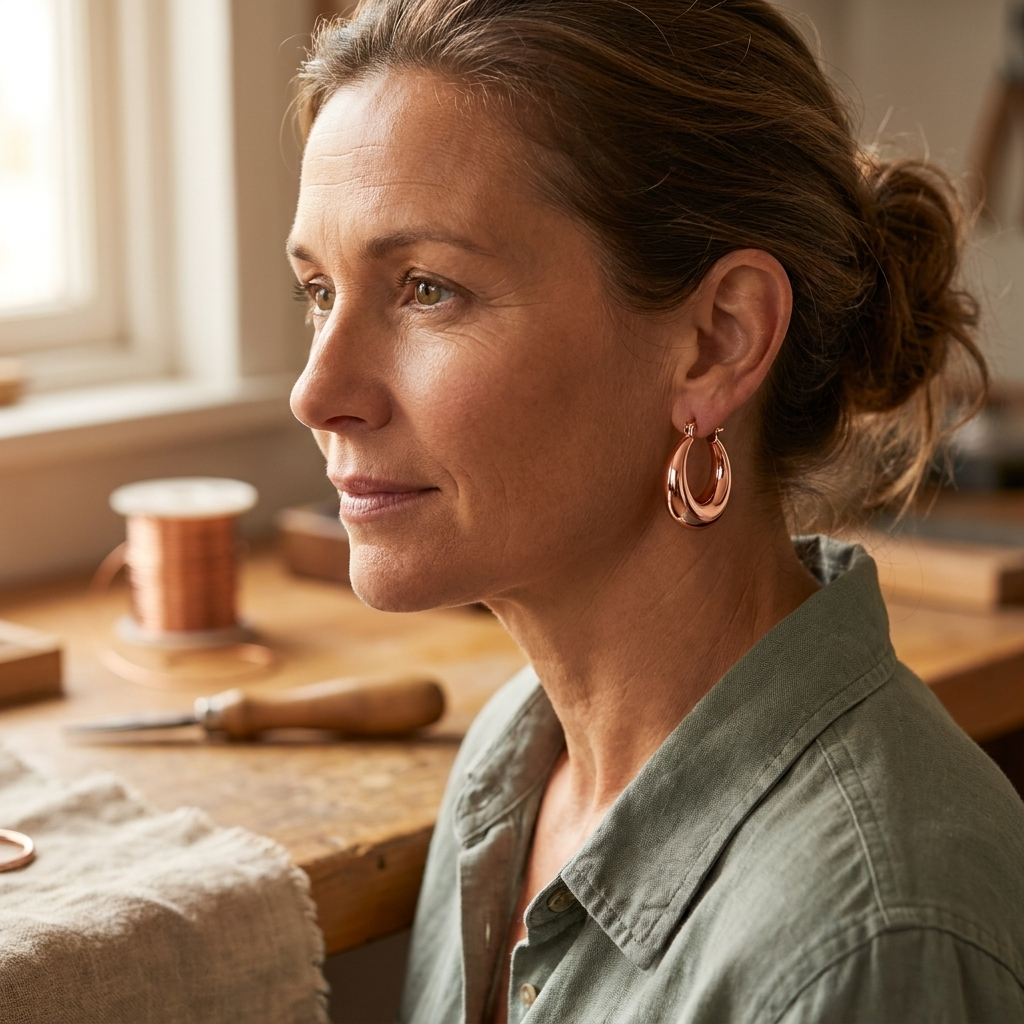 Boucles d'oreilles en cuivre de Velisse Paris